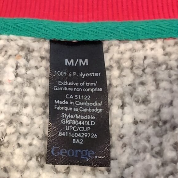 Ugly Christmas Sweater Fleece Feliz Naughty Dog Raglan Knit Pullover Holiday - Picture 10 of 11